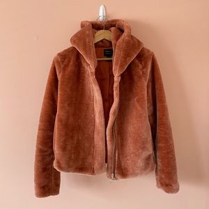 Pink fuzzy coat